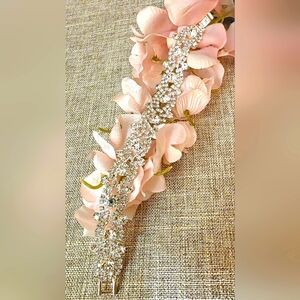Silvertone Crystal Rhinestone Bracelet.  Bridal Bracelet